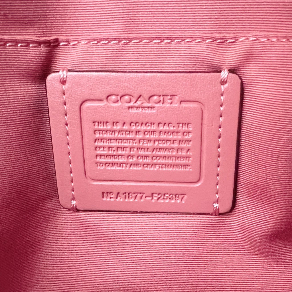 Coach Pink Leather Triple Compartment Career 2 Way Shoulder Bag Like New