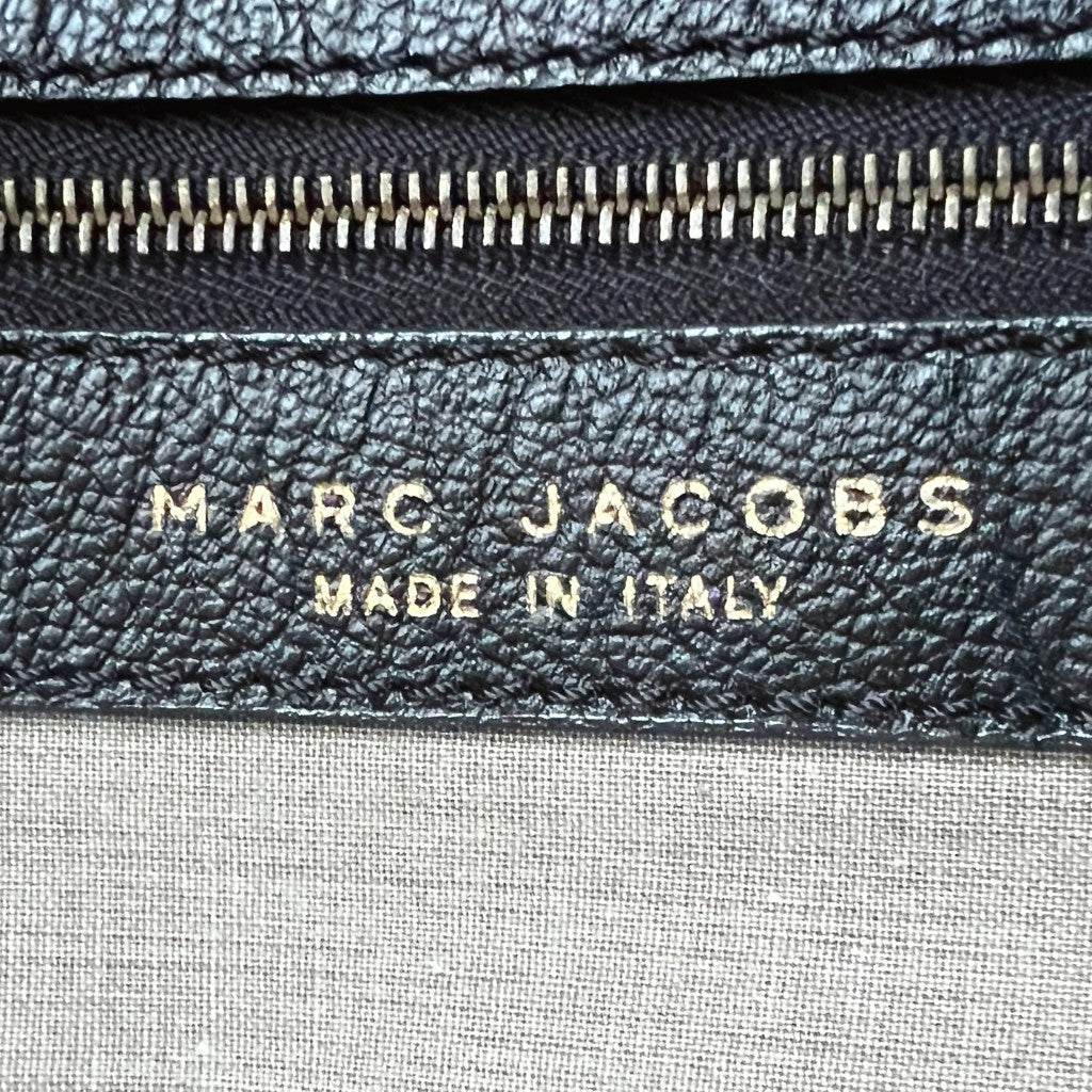 Marc Jacobs Black Leather Chain Detail Triple Compartment Shoulder Bag Excellent