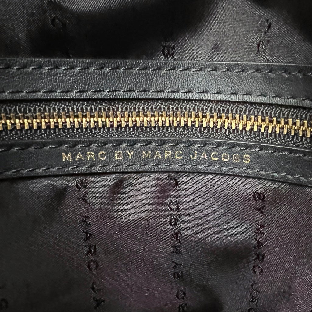 Marc Jacobs Black Leather Leopard Crossbody Shoulder Bag Excellent