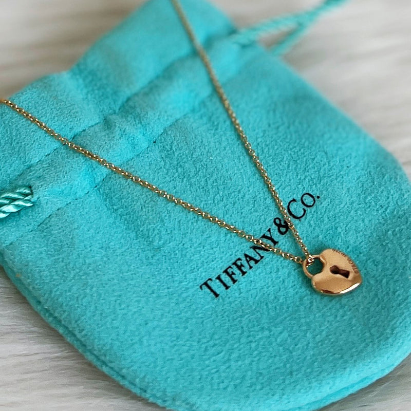 Tiffany & Co. Peretti 18K Rose Gold Heart Lock Necklace