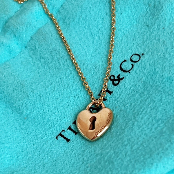Tiffany & Co. Peretti 18K Rose Gold Heart Lock Necklace