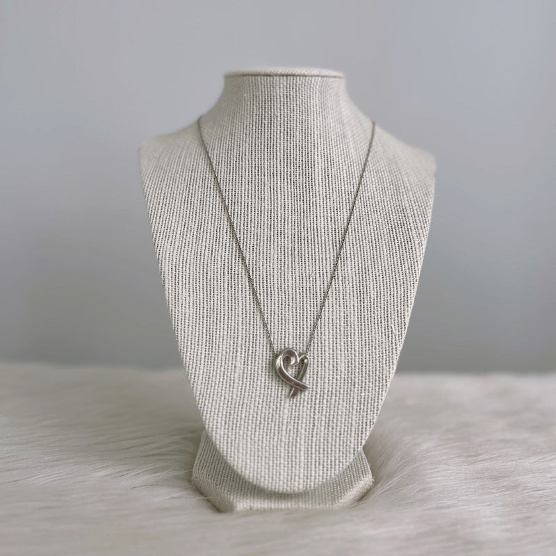 Tiffany & Co Paloma Picasso Silver Loving Heart Necklace Excellent
