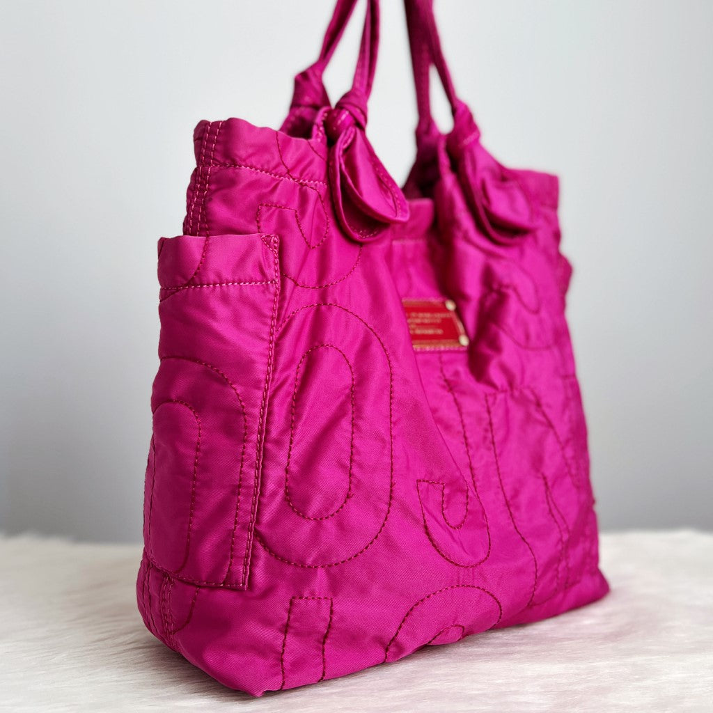 Marc Jacobs Signature Fuchsia Shopper Shoulder Bag