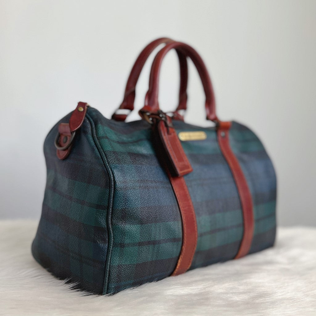 Ralph Lauren Polo Signature Check Print Boston Tote