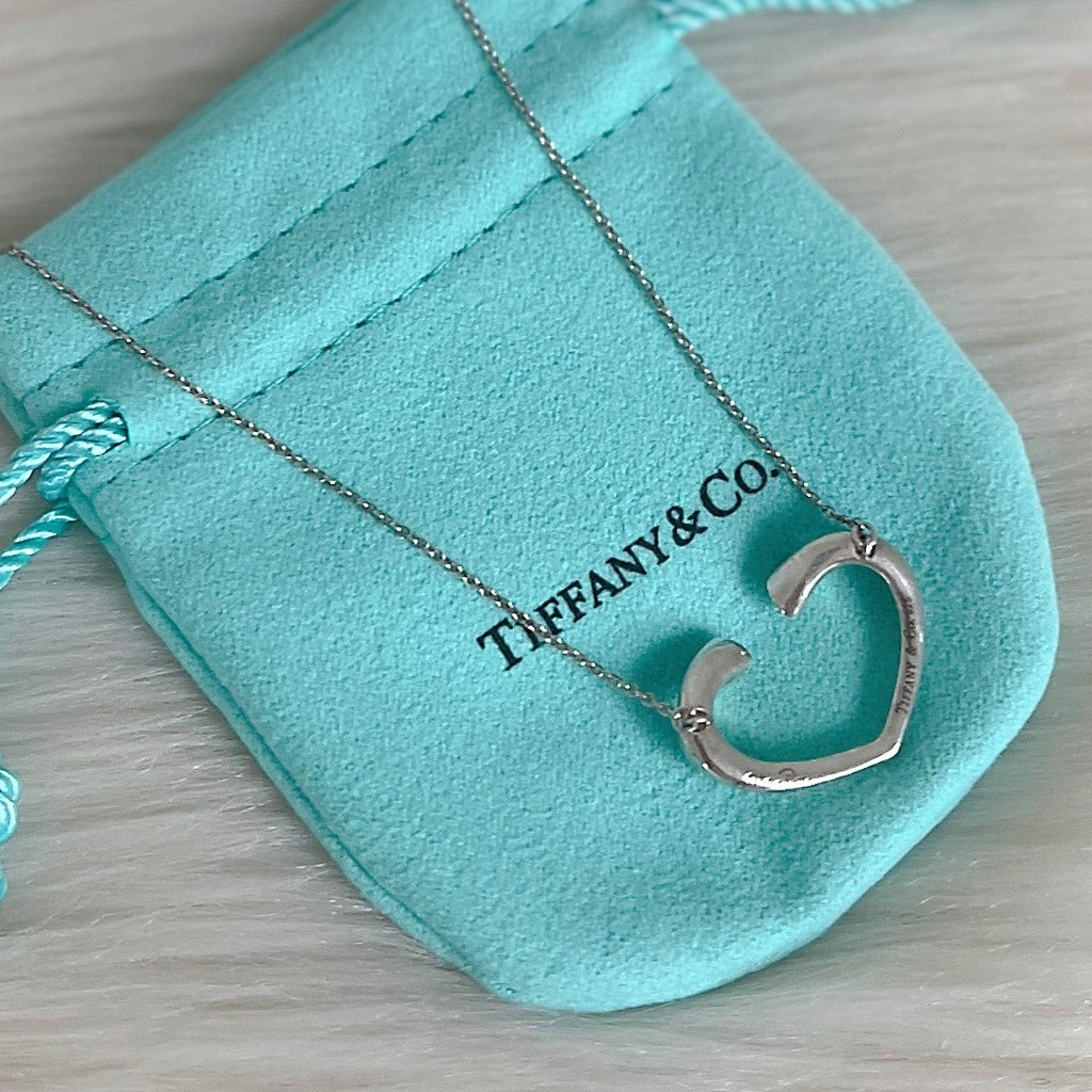 Tiffany & Co. Silver Big Open Heart Necklace