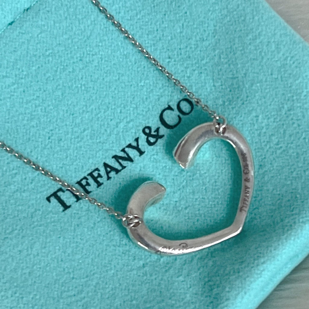 Tiffany & Co. Silver Big Open Heart Necklace