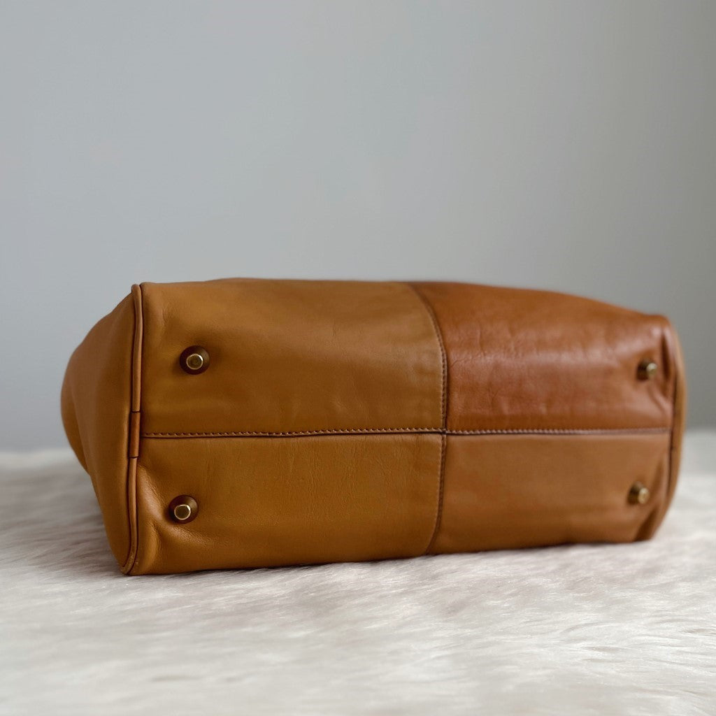 Chloe Caramel Leather Boston 2 Way Shoulder Bag