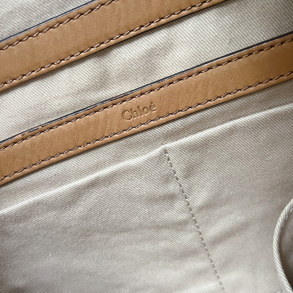 Chloe Caramel Leather Boston 2 Way Shoulder Bag