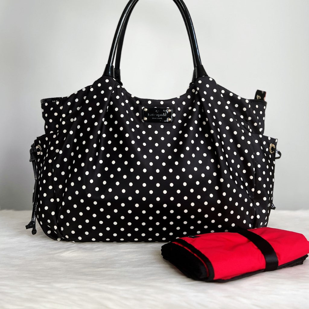 Kate Spade Polka Dot Large Shopper Shoulder Bag with Picnic Mat