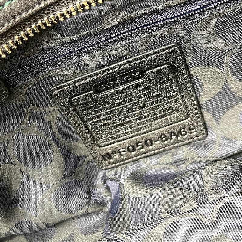 Coach Black Leather Tassel Detail Boston Shoulder Bag
