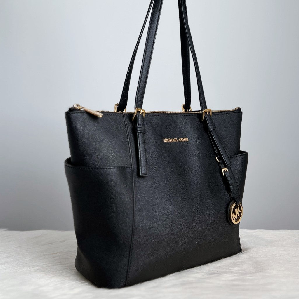 Michael Kors Black Leather Shopper Shoulder Bag