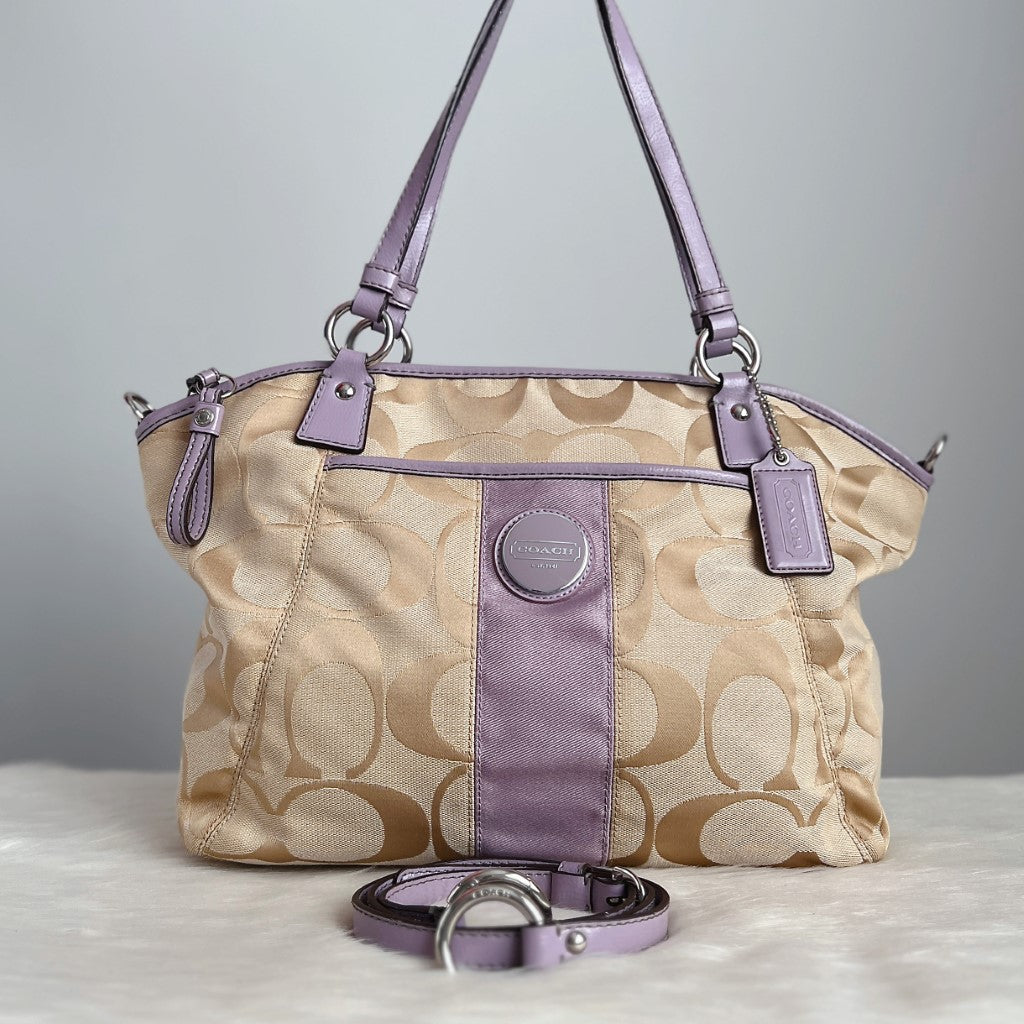 Coach Signature Monogram Front Logo 2 Way Shoulder Bag