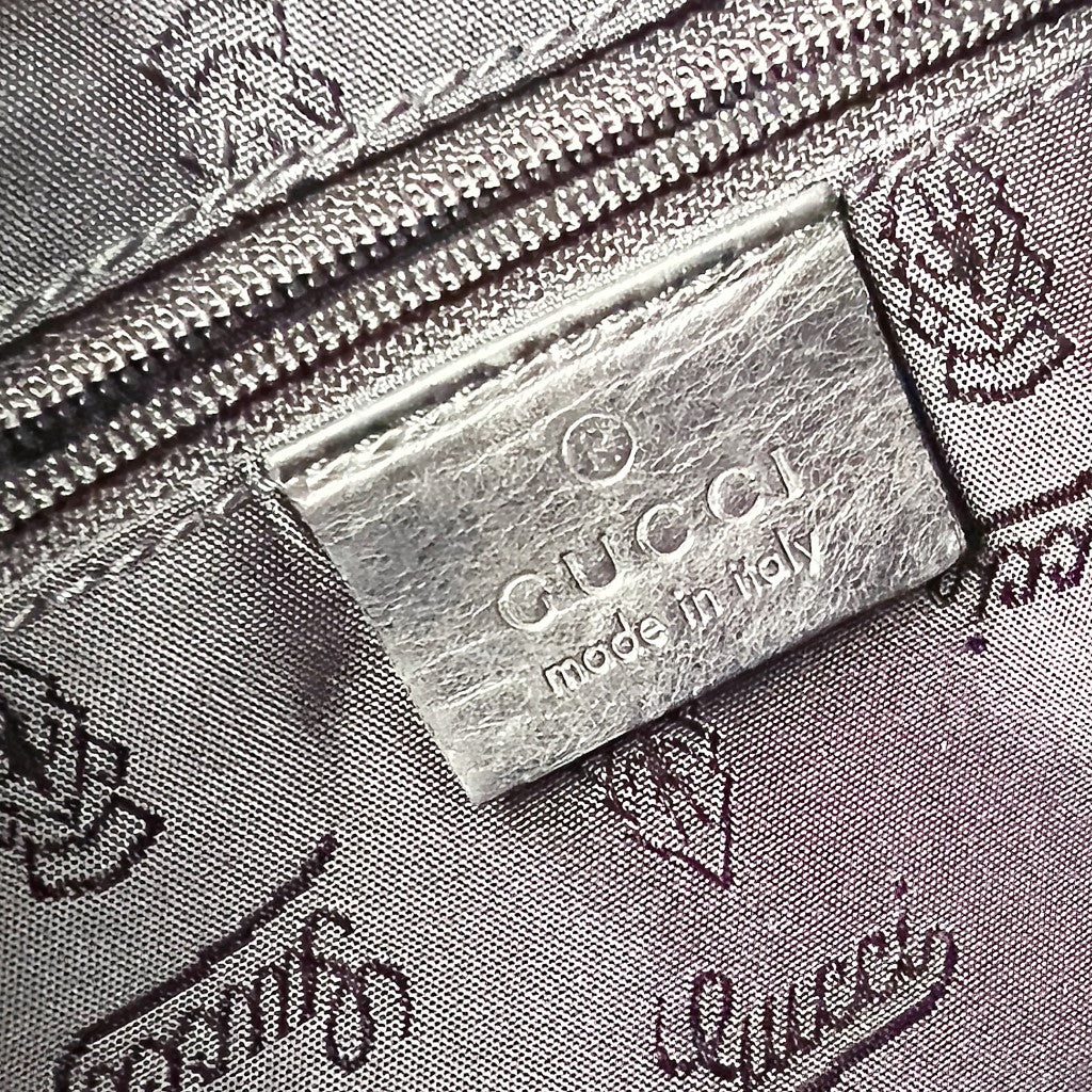 Gucci Black Leather Heart Detail 2 Way Shoulder Bag