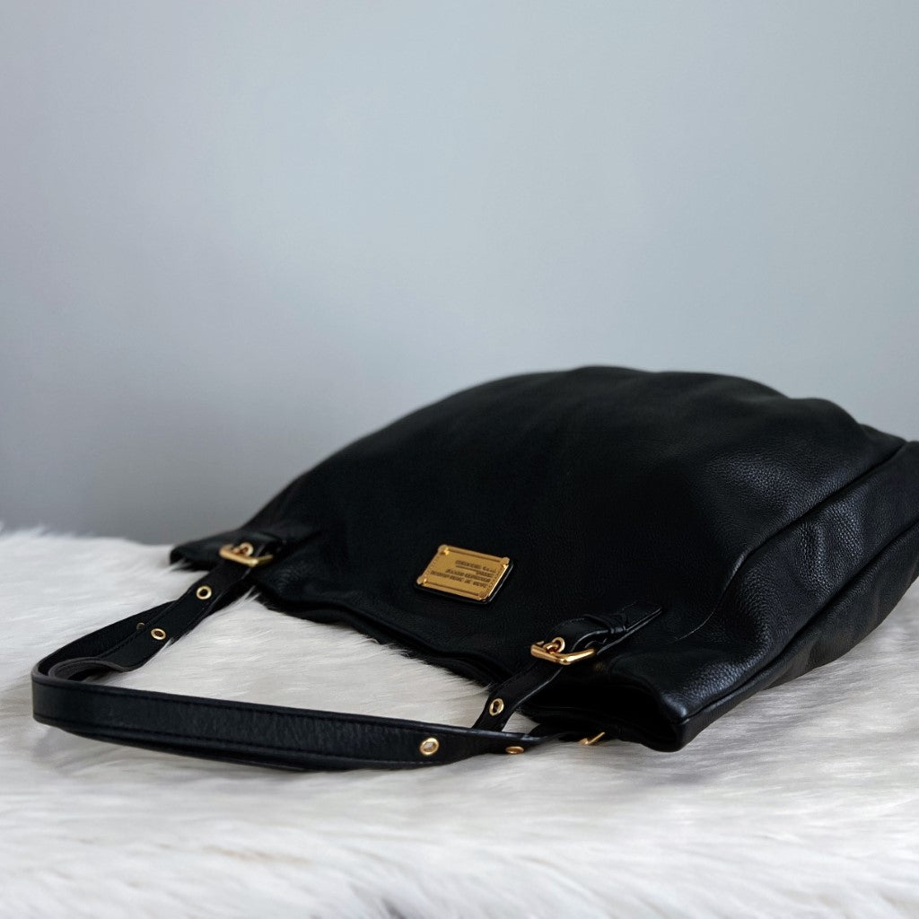 Marc Jacobs Black Leather Oversized Shoulder Bag