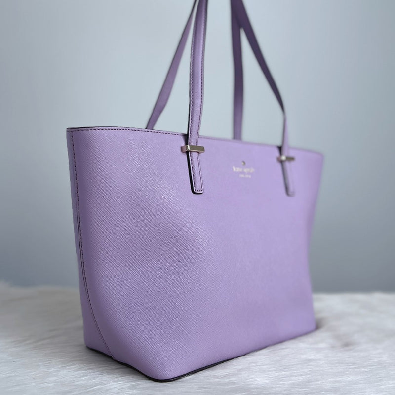 Kate Spade Lavender Leather Shopper Shoulder Bag Like New