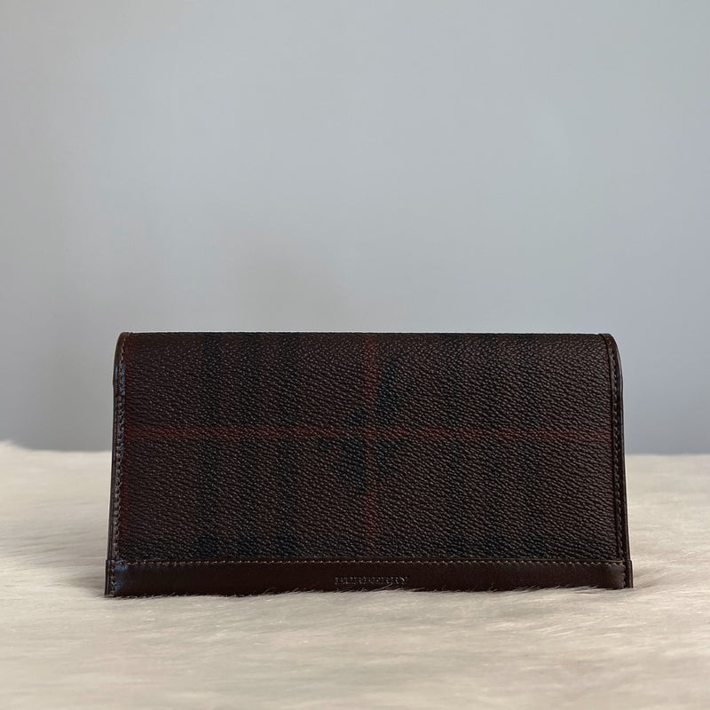 Burberry Signature Check Classic Fold Long Wallet Excellent