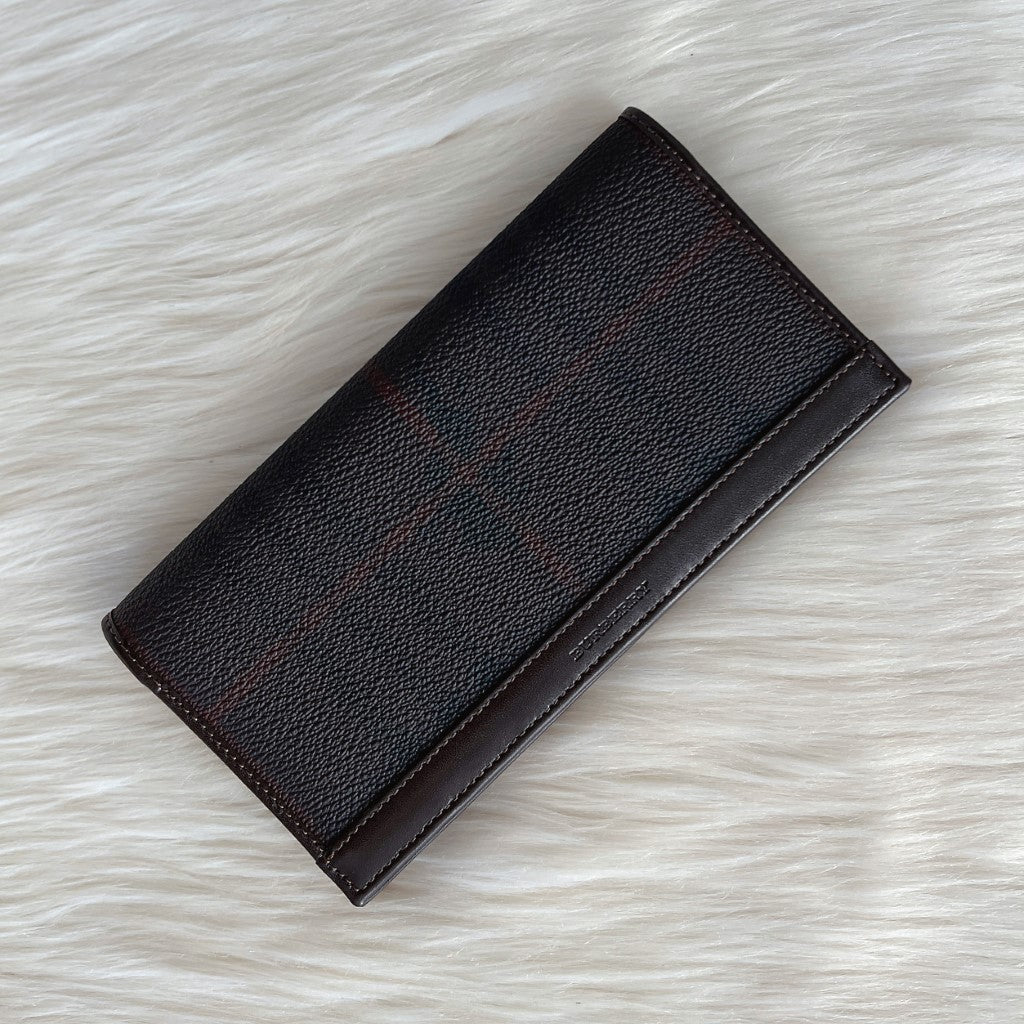 Burberry Signature Check Classic Fold Long Wallet Excellent