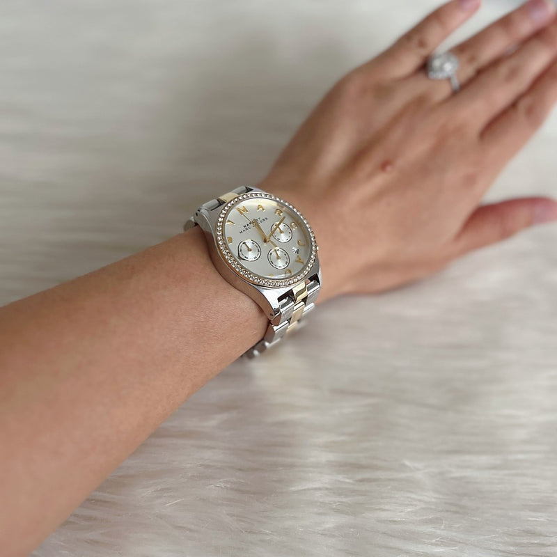 Marc Jacobs Two Tone Chronograph Women's Wrist Watch