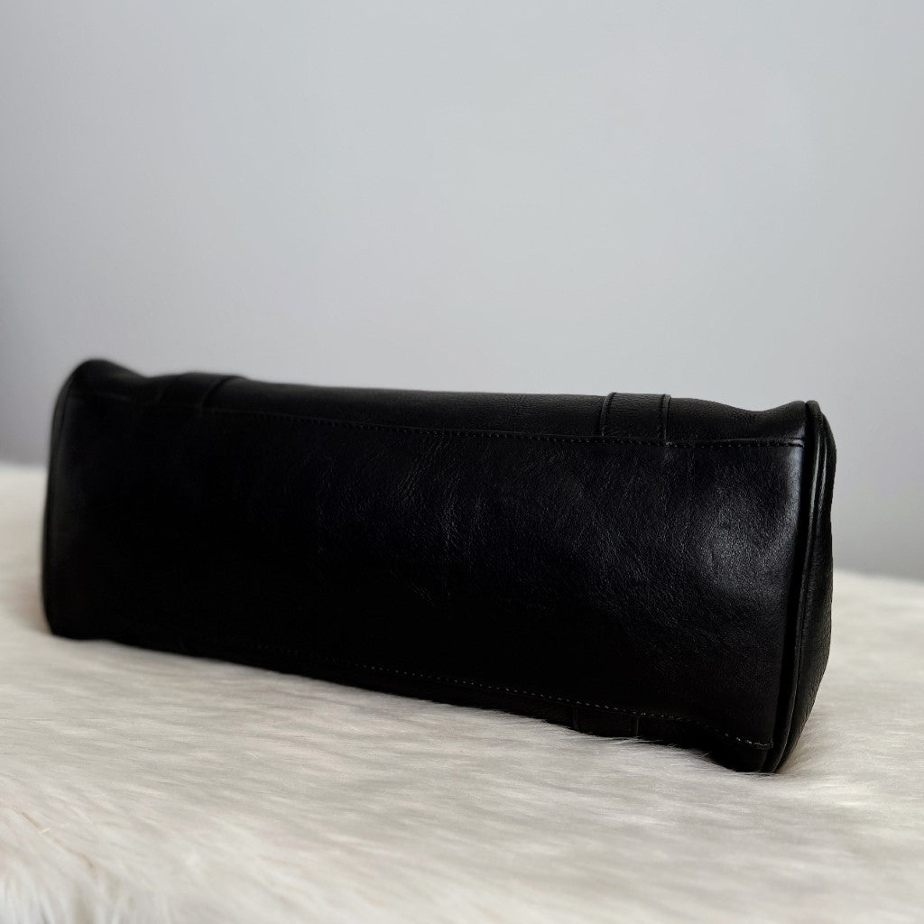 Mulberry Black Leather Signature Bayswater Shoulder Bag