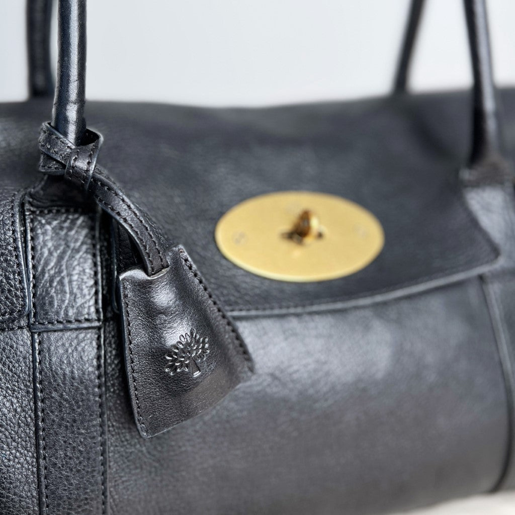 Mulberry Black Leather Signature Bayswater Shoulder Bag