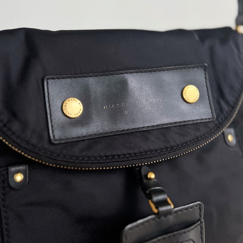 Marc Jacobs Black Nylon Pebbled Crossbody Shoulder Bag