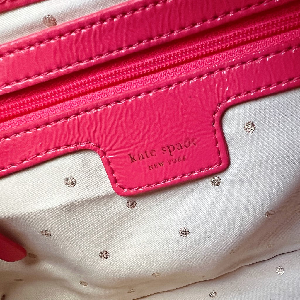 Kate Spade Bright Pink Front Logo Chain Shoulder Bag