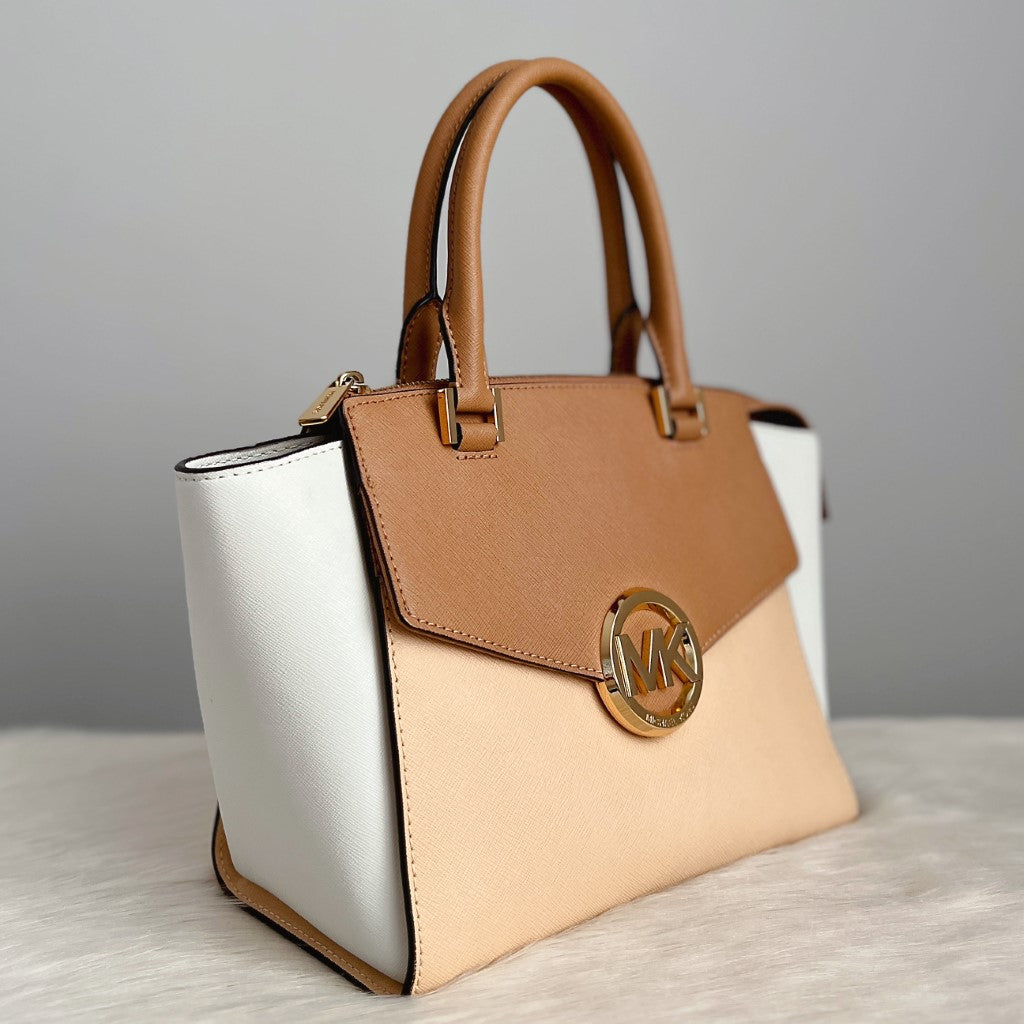 Michael Kors Tri-Tone Leather Front Logo Tote Bag