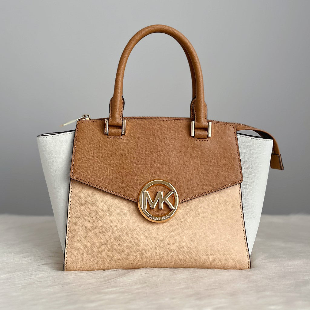 Michael Kors Tri-Tone Leather Front Logo Tote Bag