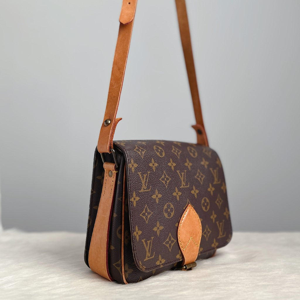 Louis Vuitton Signature Monogram Cartouchiere PM Crossbody Shoulder Bag