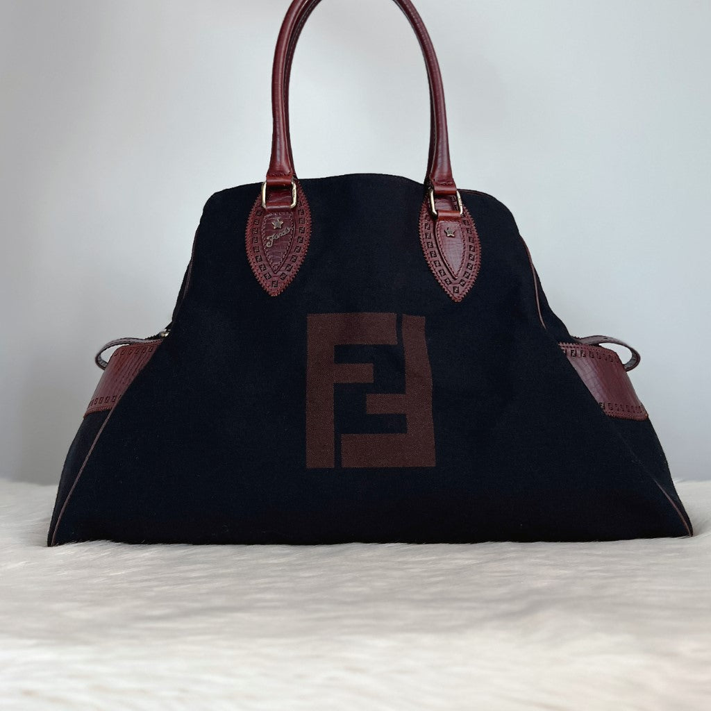 Fendi Signature F Large Weekend Travel Shoulder Bag