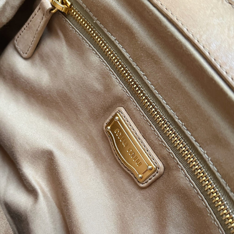 Miu Miu Caramel Leather Signature Matelasse Shoulder Bag