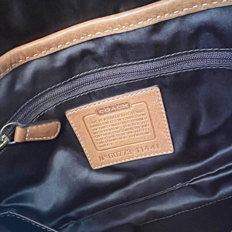 Coach Caramel Leather Monogram Buckle Shoulder Bag