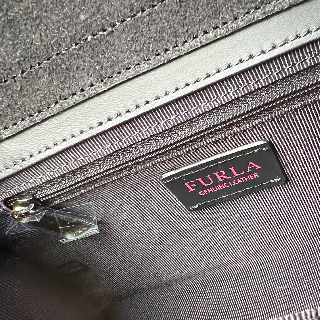 Furla Black Leather Flap Crossbody Shoulder Bag New with Tags