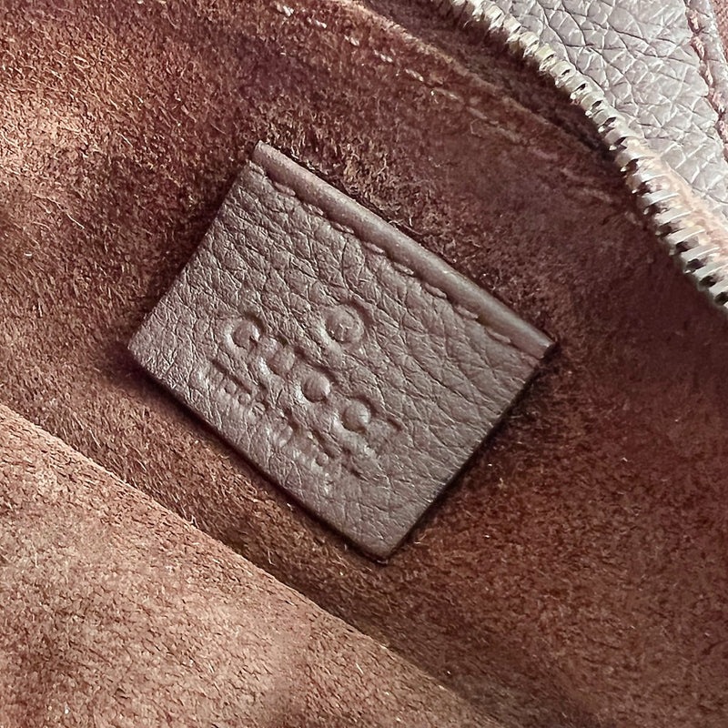 Gucci Brown Leather Front Pocket Career Shoulder Bag