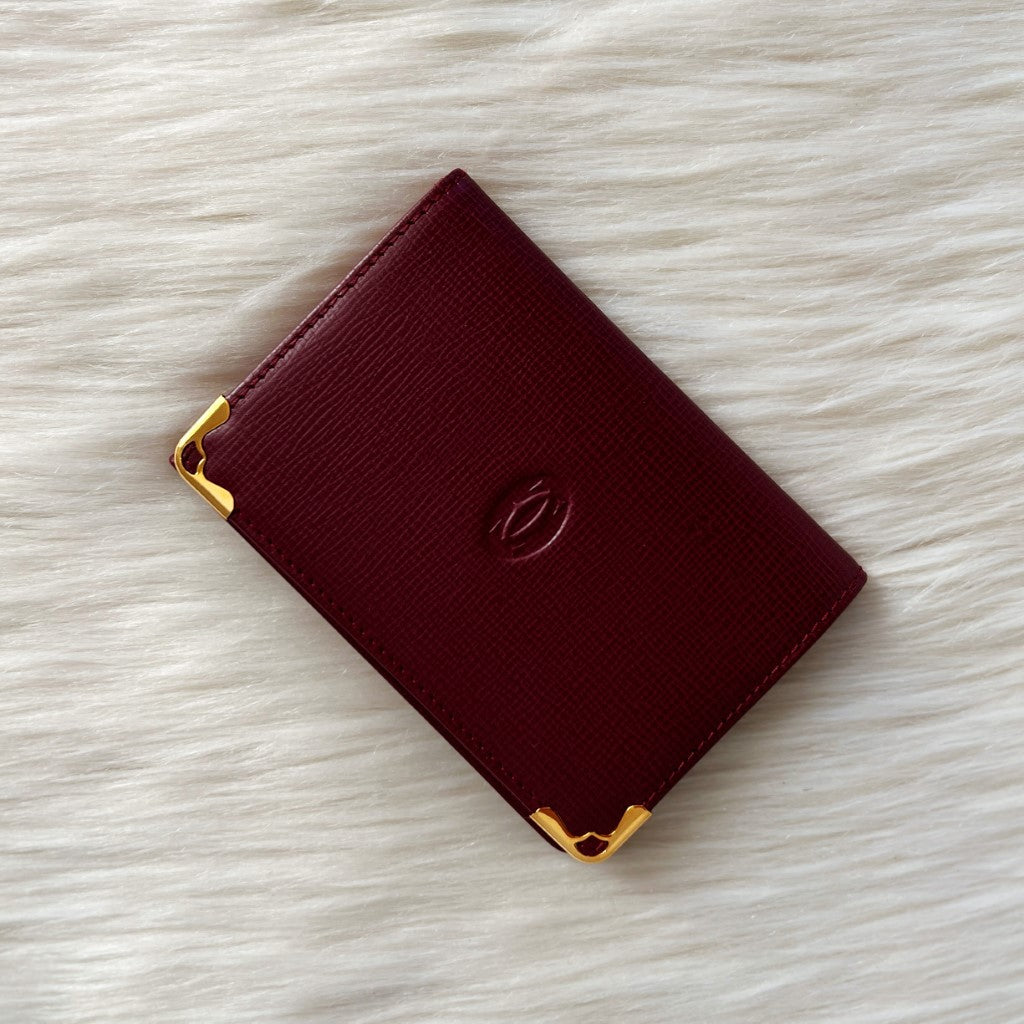 Cartier Unisex Signature Burgundy Card Holder Wallet