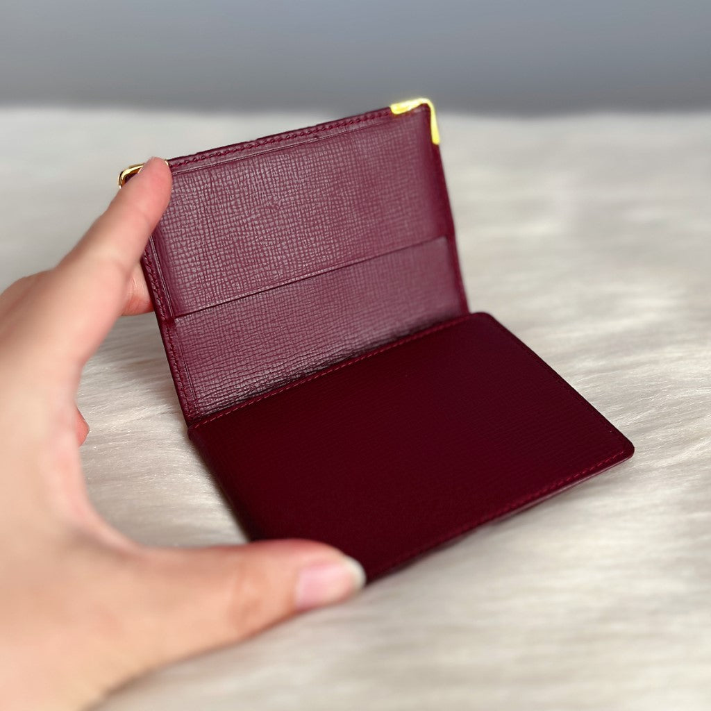 Cartier Unisex Signature Burgundy Card Holder Wallet