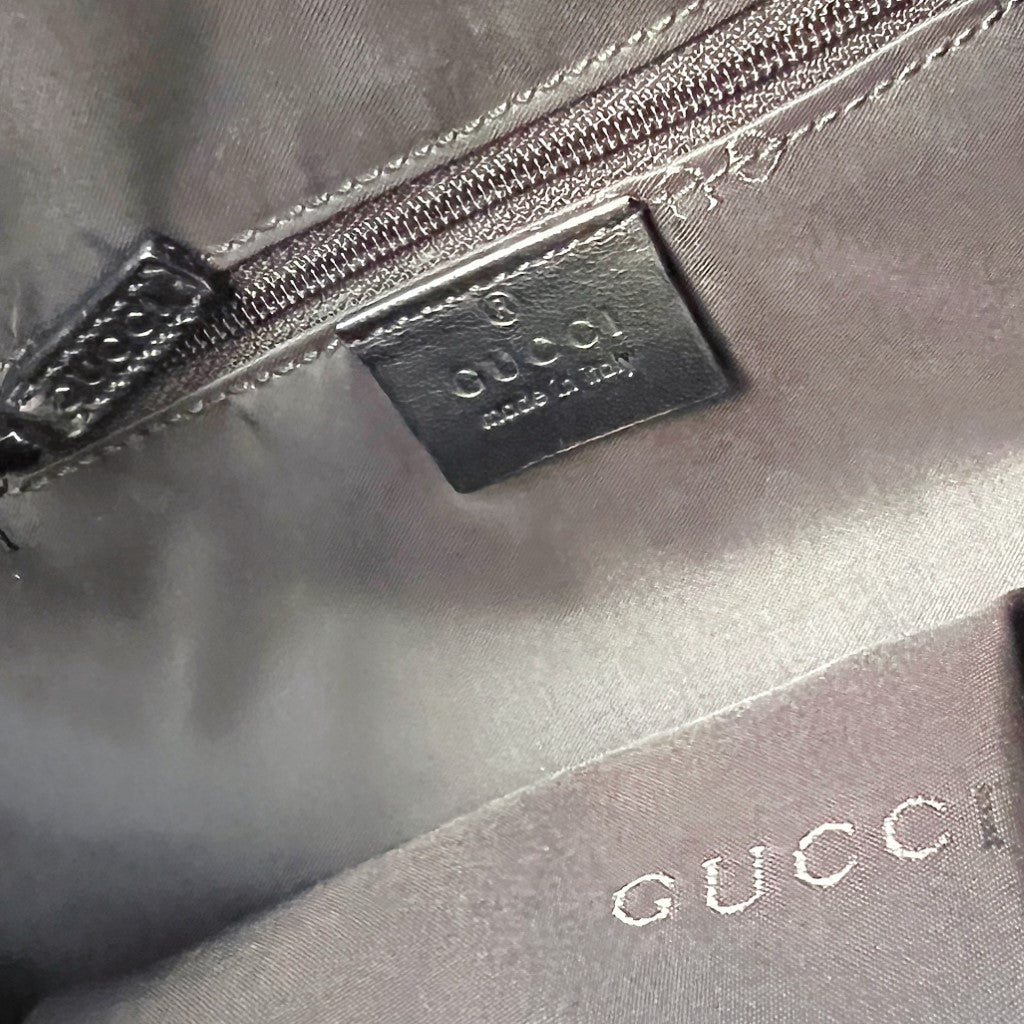 Gucci Black Canvas Signature Large Shoulder Bag