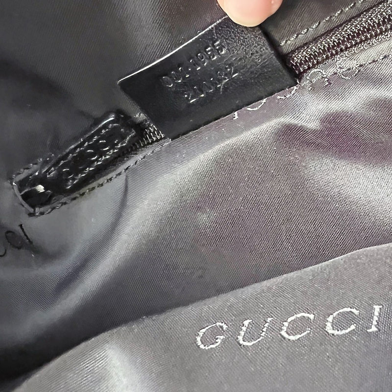 Gucci Black Canvas Signature Large Shoulder Bag