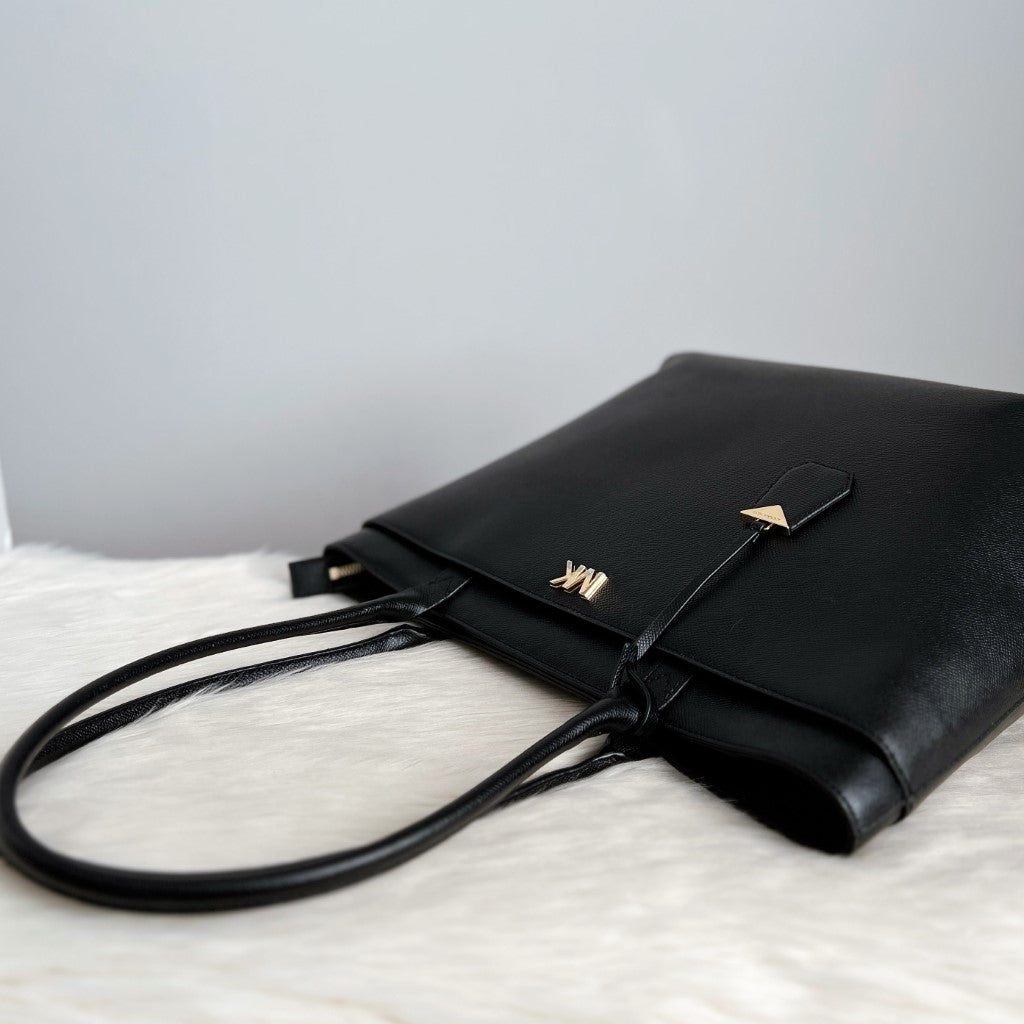 Michael Kors Black Leather Large Career Shoulder Bag