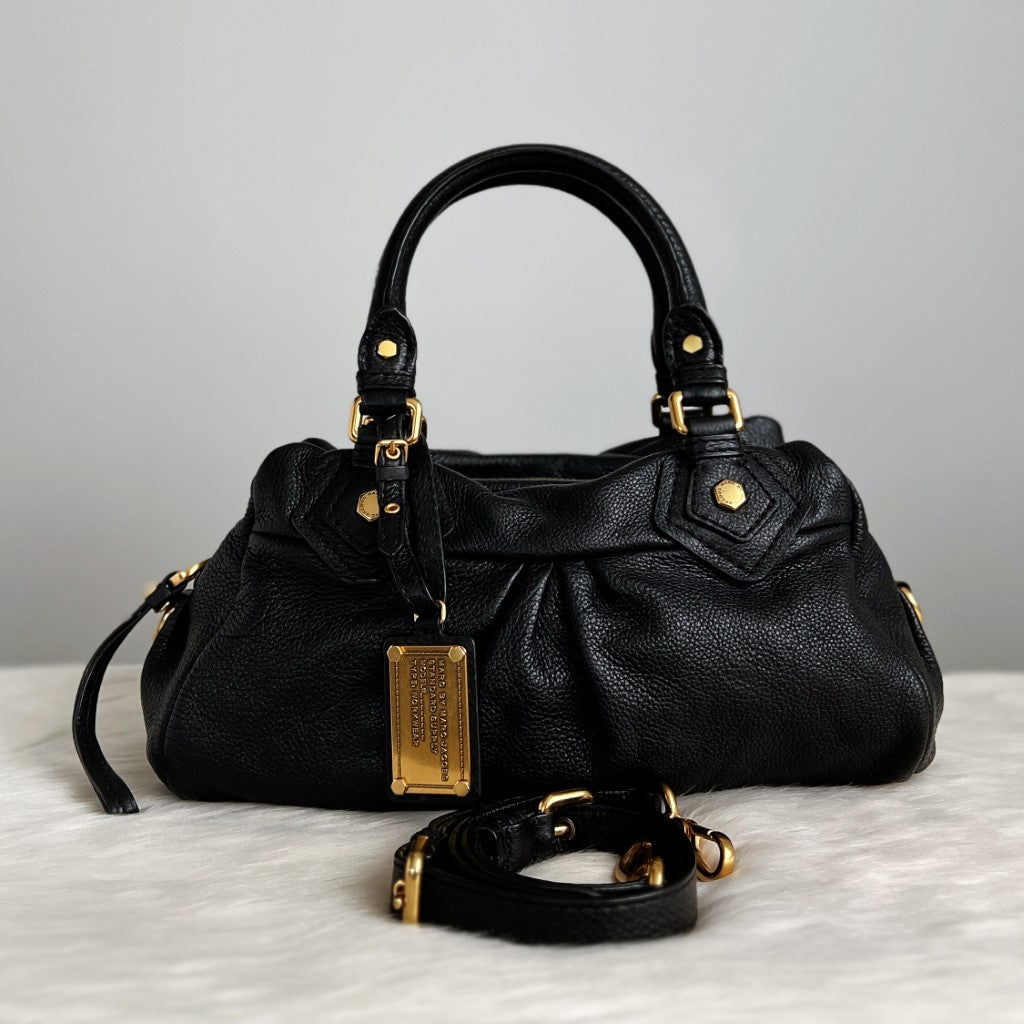 Marc Jacobs Black Leather Classic Q 2 Way Shoulder Bag