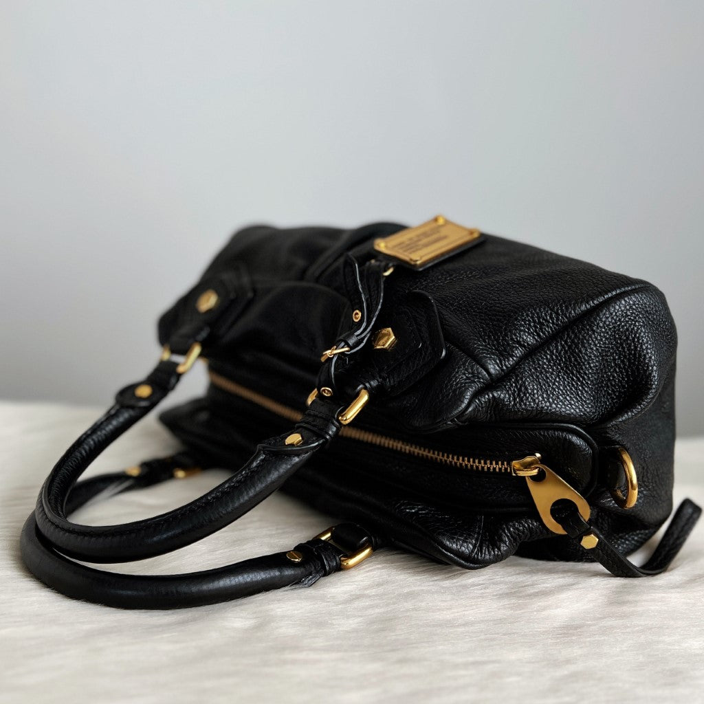 Marc Jacobs Black Leather Classic Q 2 Way Shoulder Bag