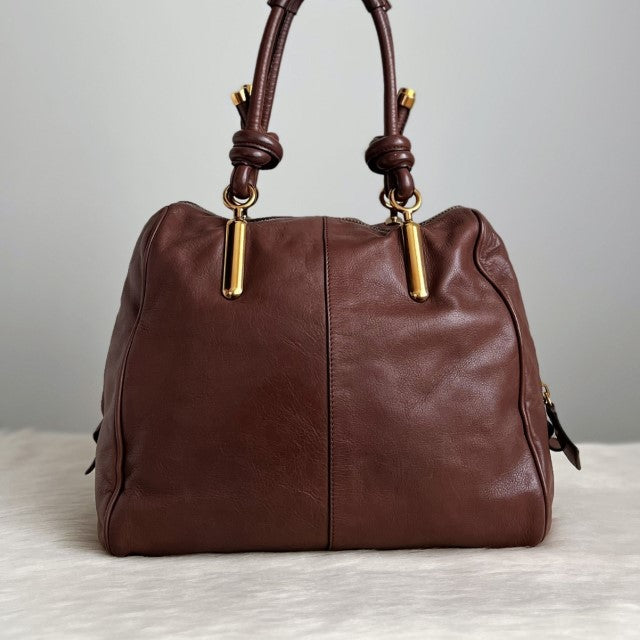 Chloe Chocolate Leather Classic Career Shoulder Bag