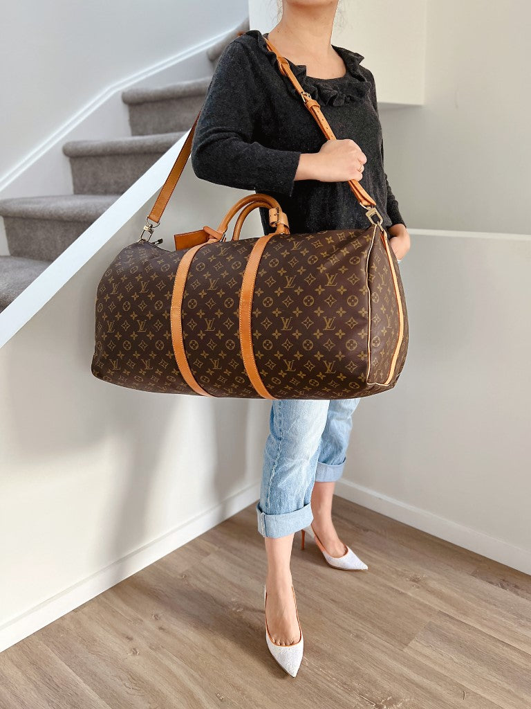 Louis Vuitton Monogram Keepall Bandouliere 60 Travel Bag