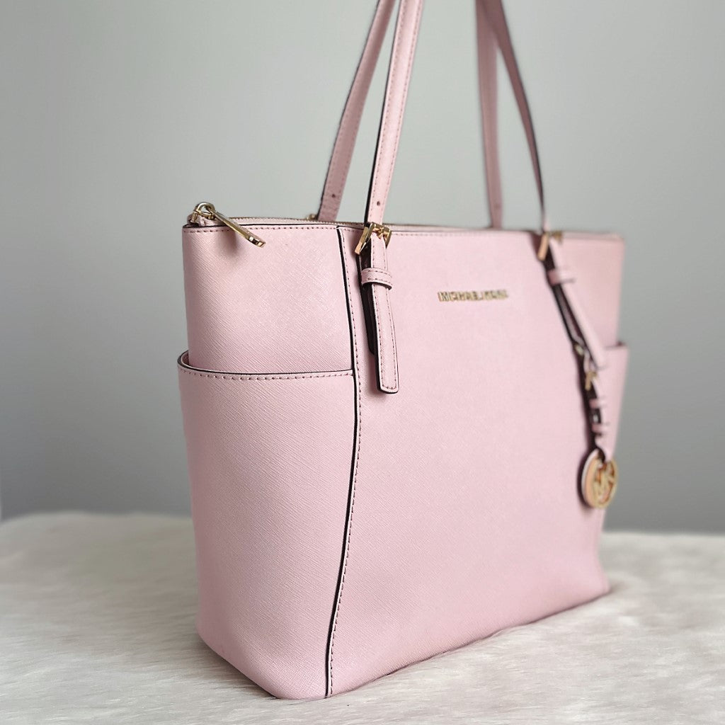 Michael Kors Pink Leather Shopper Shoulder Bag