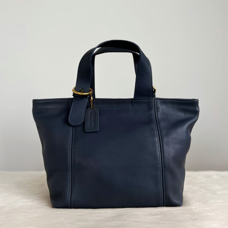 Coach Navy Leather Classic Tote Bag
