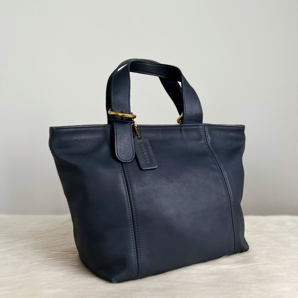 Coach Navy Leather Classic Tote Bag