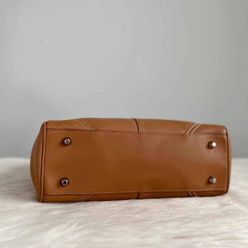 Coach Caramel Leather Tassel Detail Career Shoulder Bag