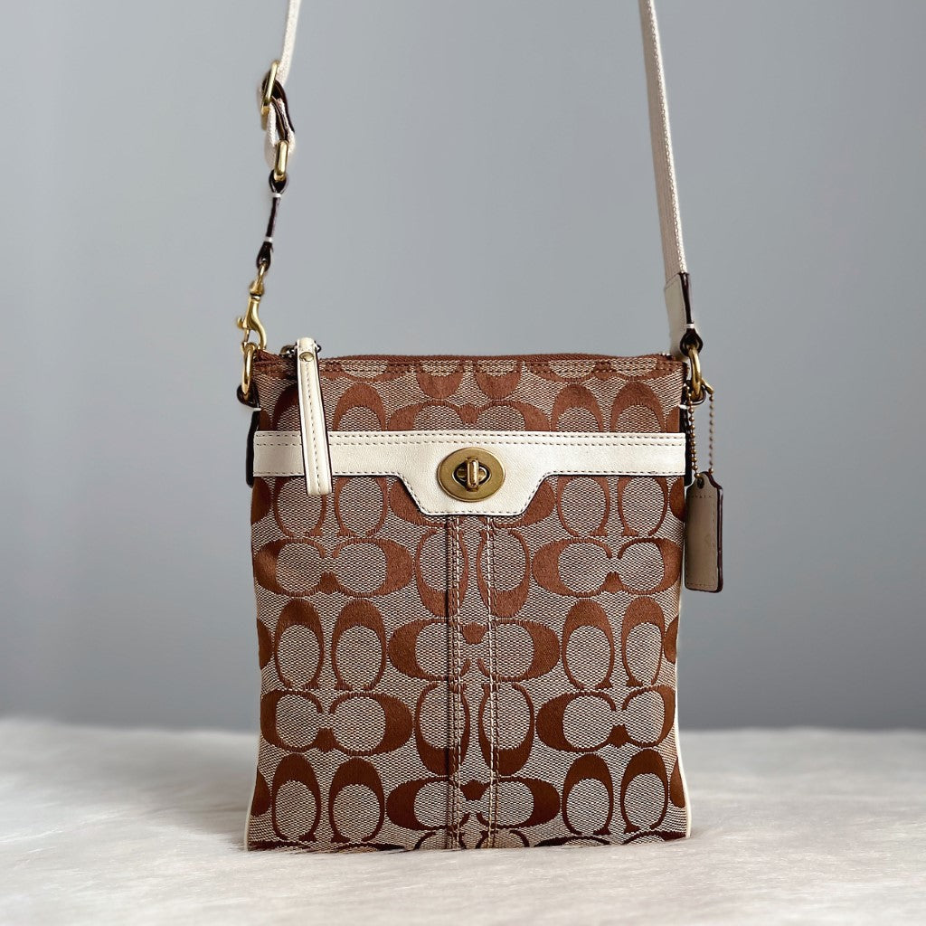 Coach Signature Monogram Small Crossbody Shoulder Bag