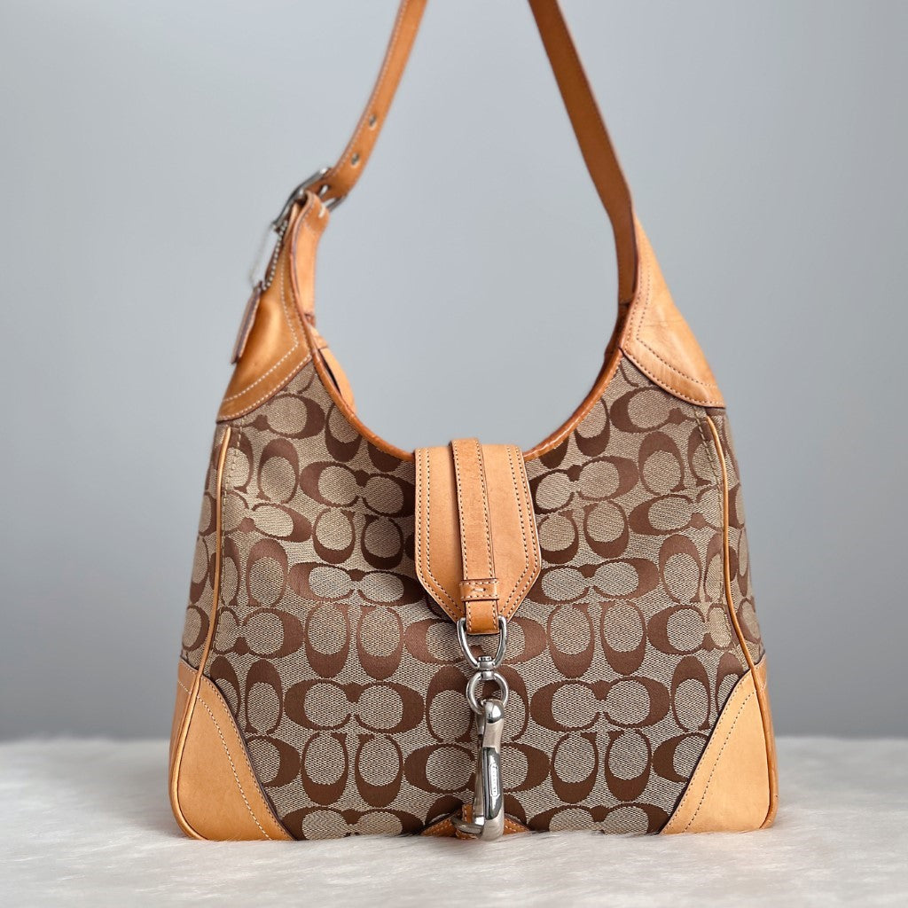 Coach Signature Monogram Jackie Shoulder Bag