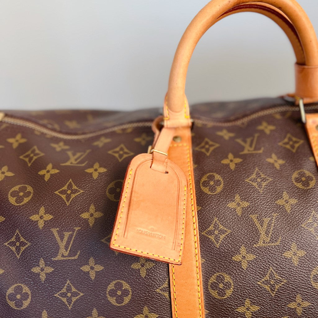 Louis Vuitton Signature Monogram Bandouliere Keepall 55 Travel Bag